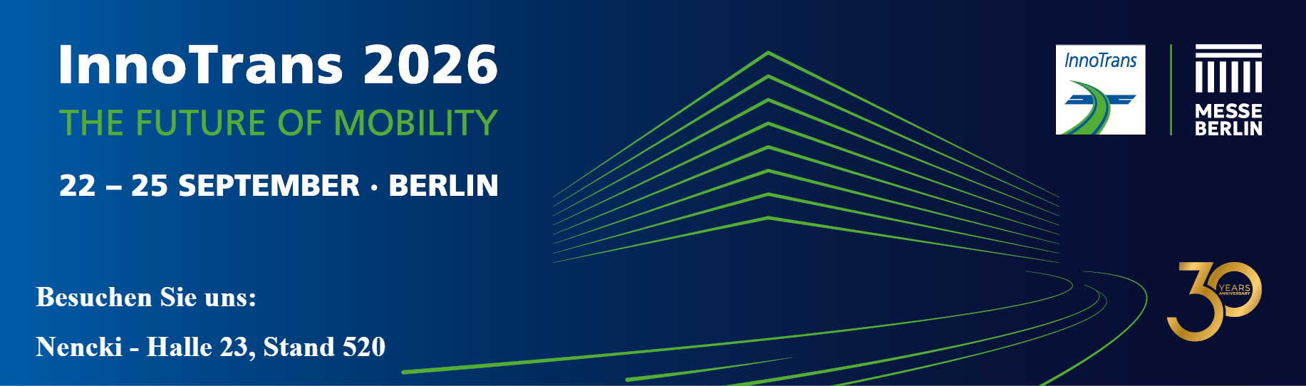 InnoTrans 2026 – 22.–25. September in Berlin – Nencki, Halle 23, Stand 520